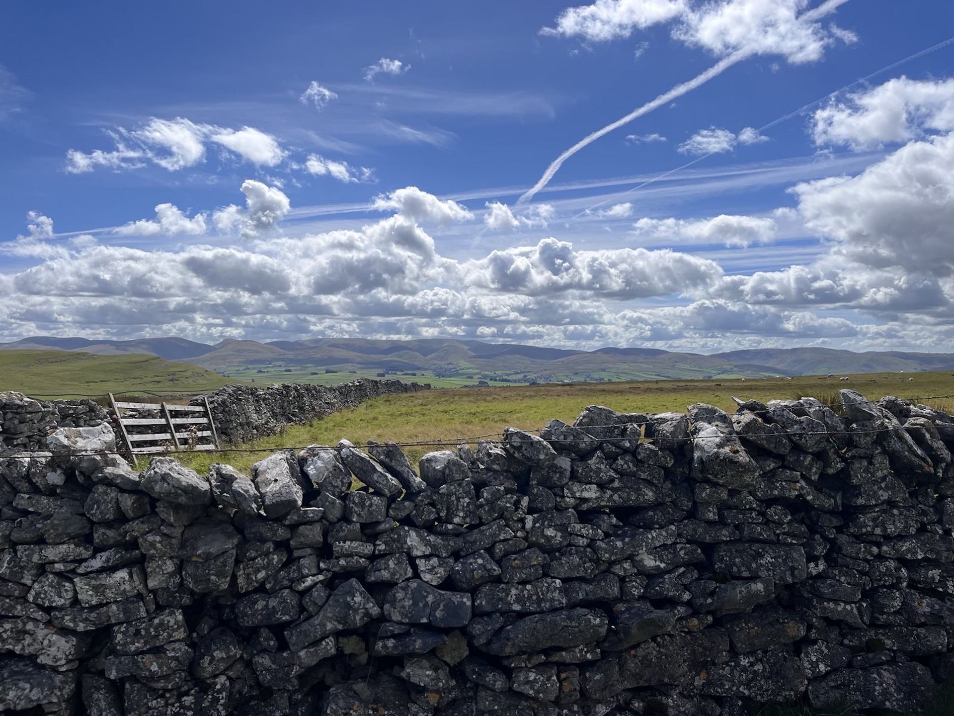 Stone wall and open countryside under blue sky, representing space for reflection and personal growth, featured on the June Reid Counselling blog page.